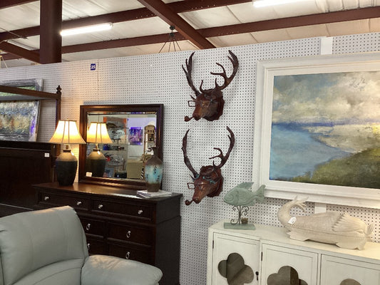 Deer head with glasses patina finish|2837