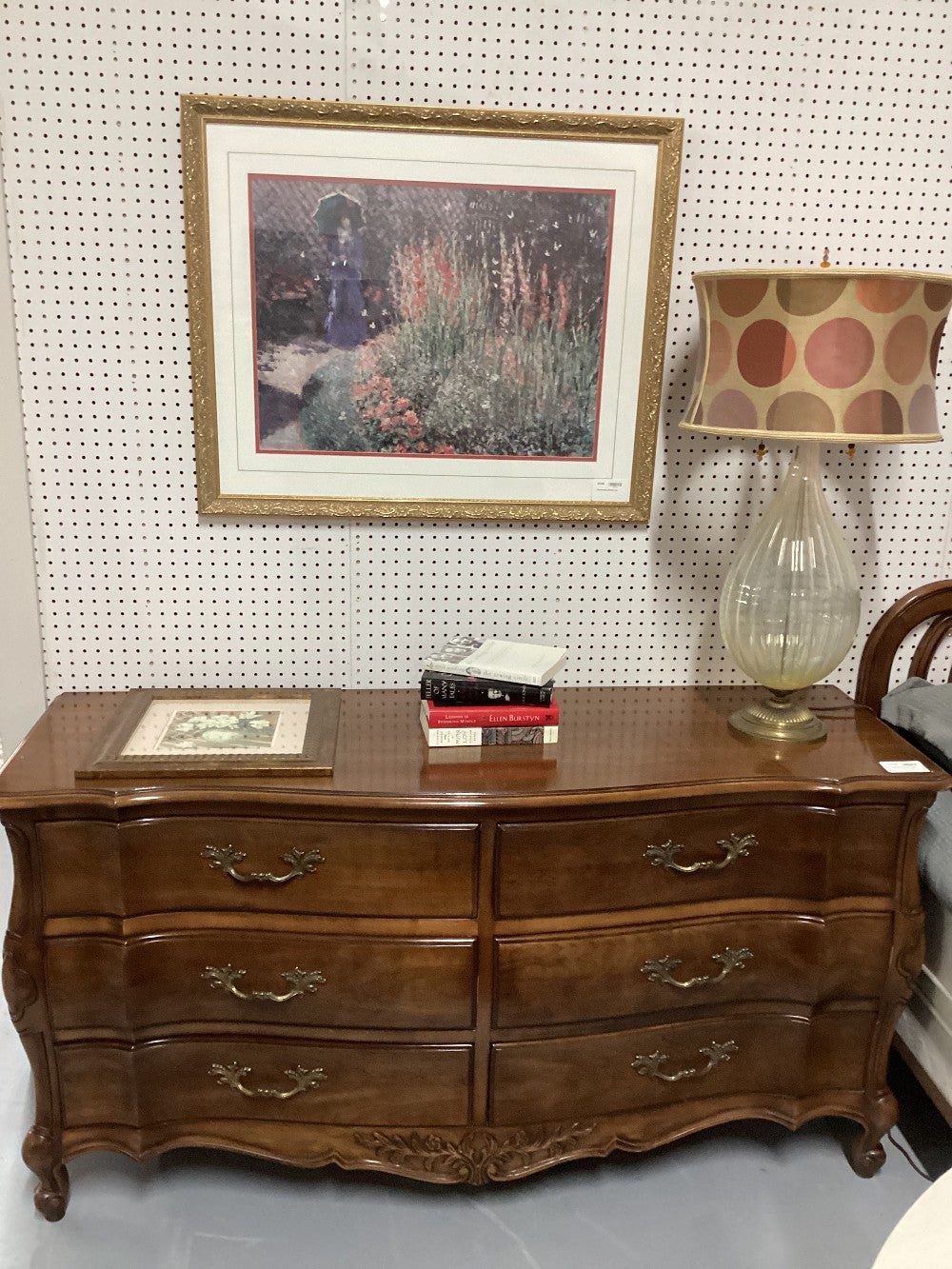 Queen French style bed and dresser|3199