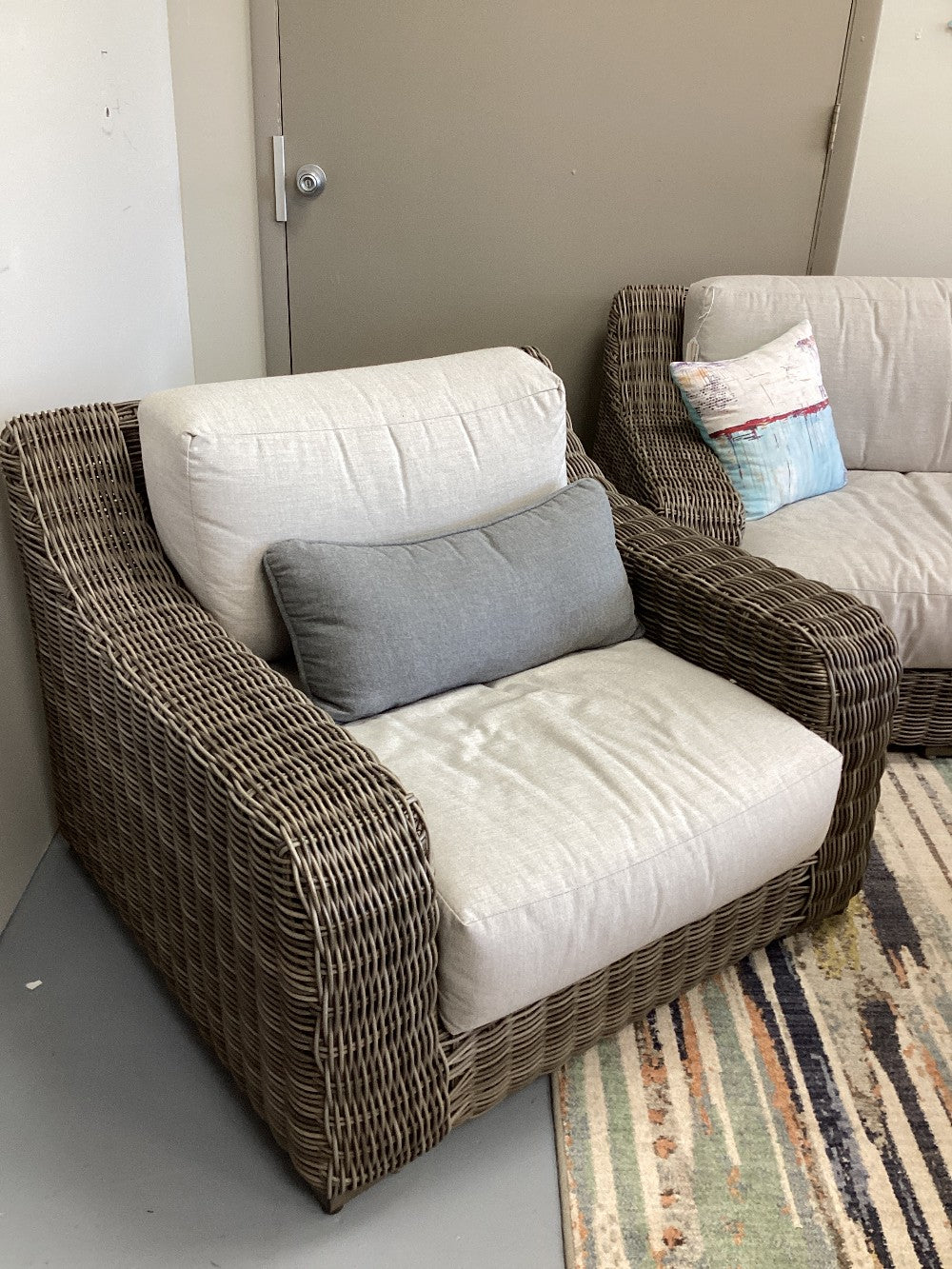 Sunbrella outdoor patio set couch and 2 chairs|3207