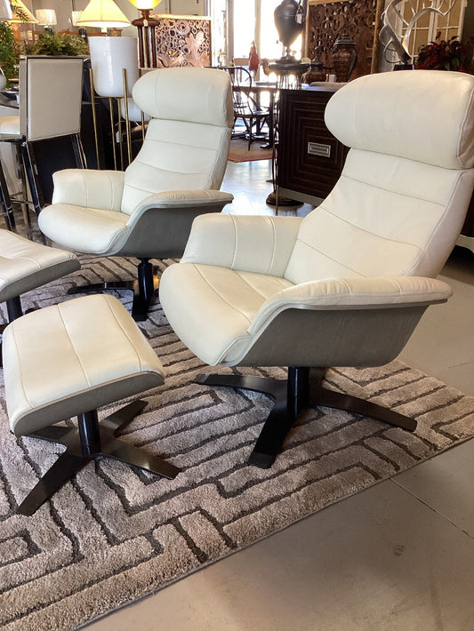 Modani white leather chair|3211