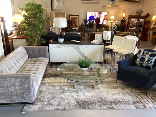 Pair crome and white leather stool|3215