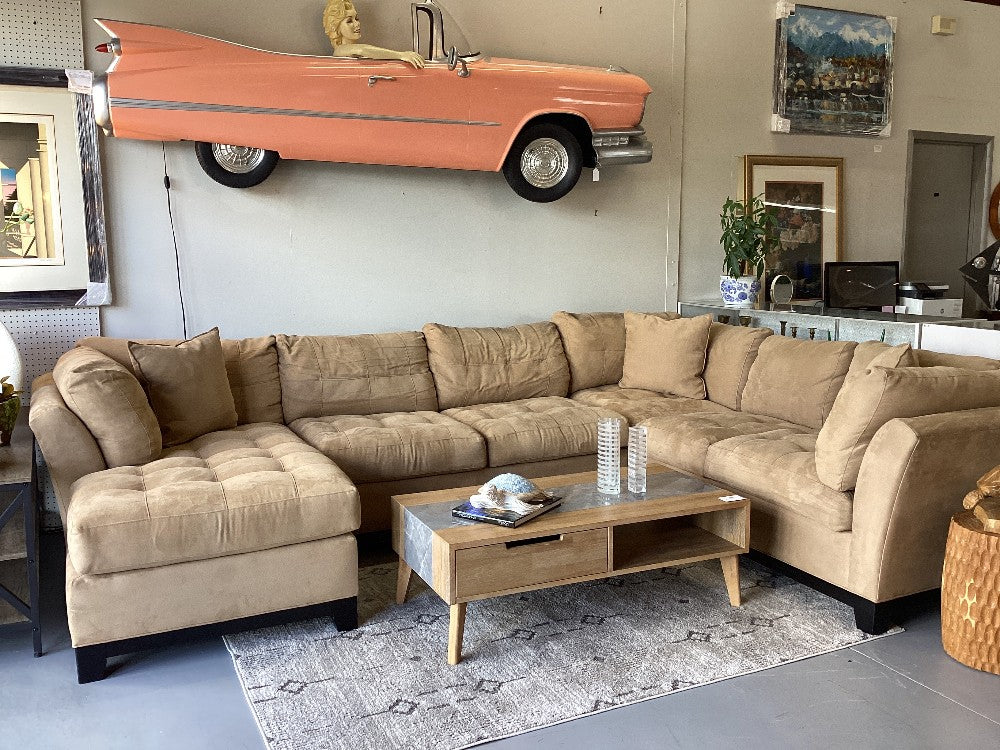 Cindy Crawford micro suede sectional|3222