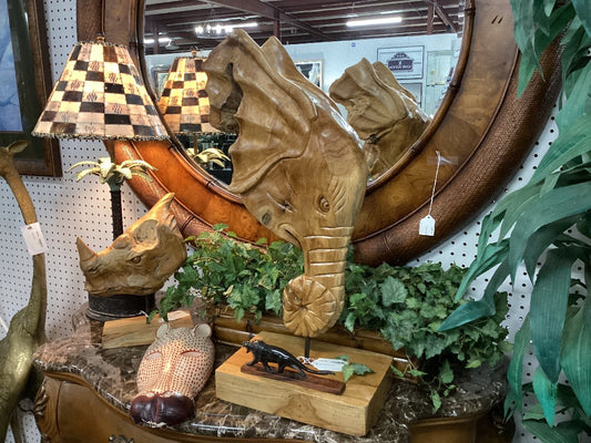 Teak Elephant Head|3295