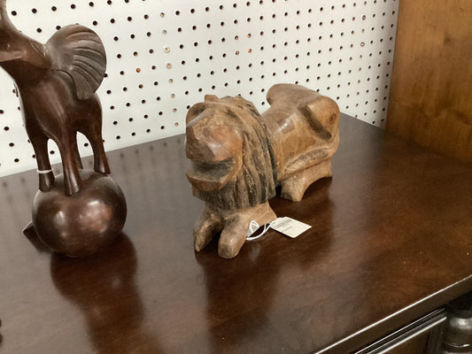 African lion wood carving|3315