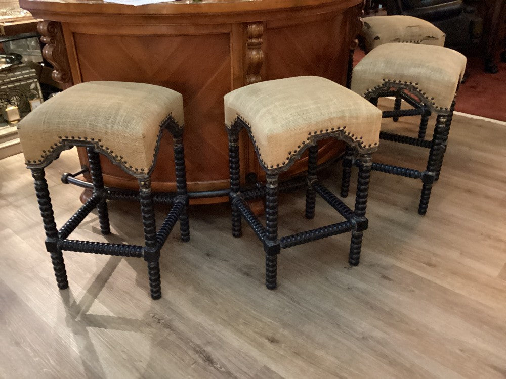 4 burlap barstools|3360
