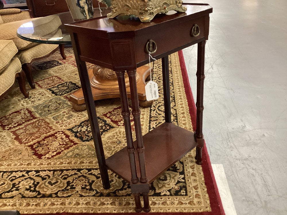 Vintage Bombay style side table. 19 1/2 L. 11 D. 29 H|3480