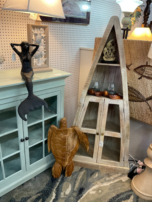 Teak turtle. L. 25in. W. 18in|3498