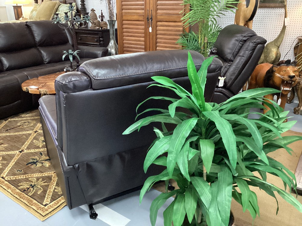 Brown leather electric recliner|3529