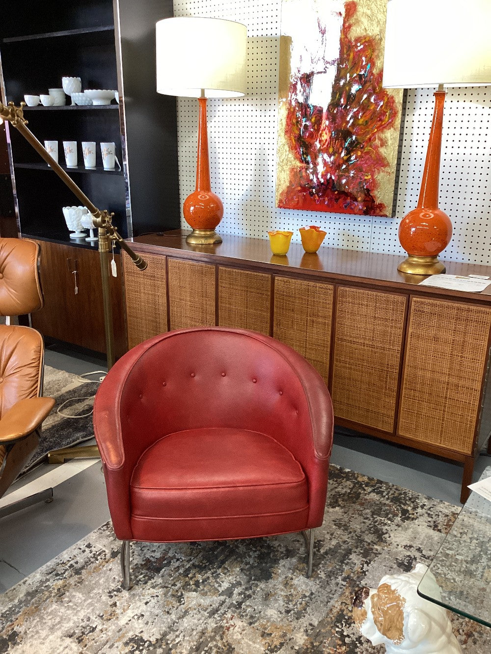 MCM Red club chair|3562