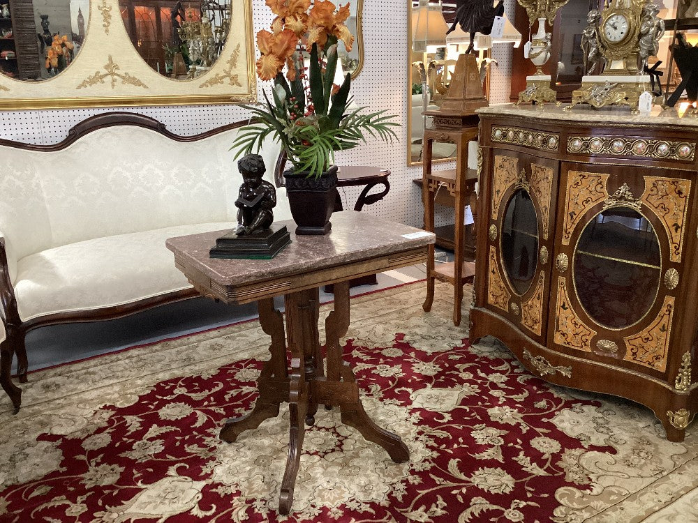 Marble Top Eastlake Style Parlor Table|3636