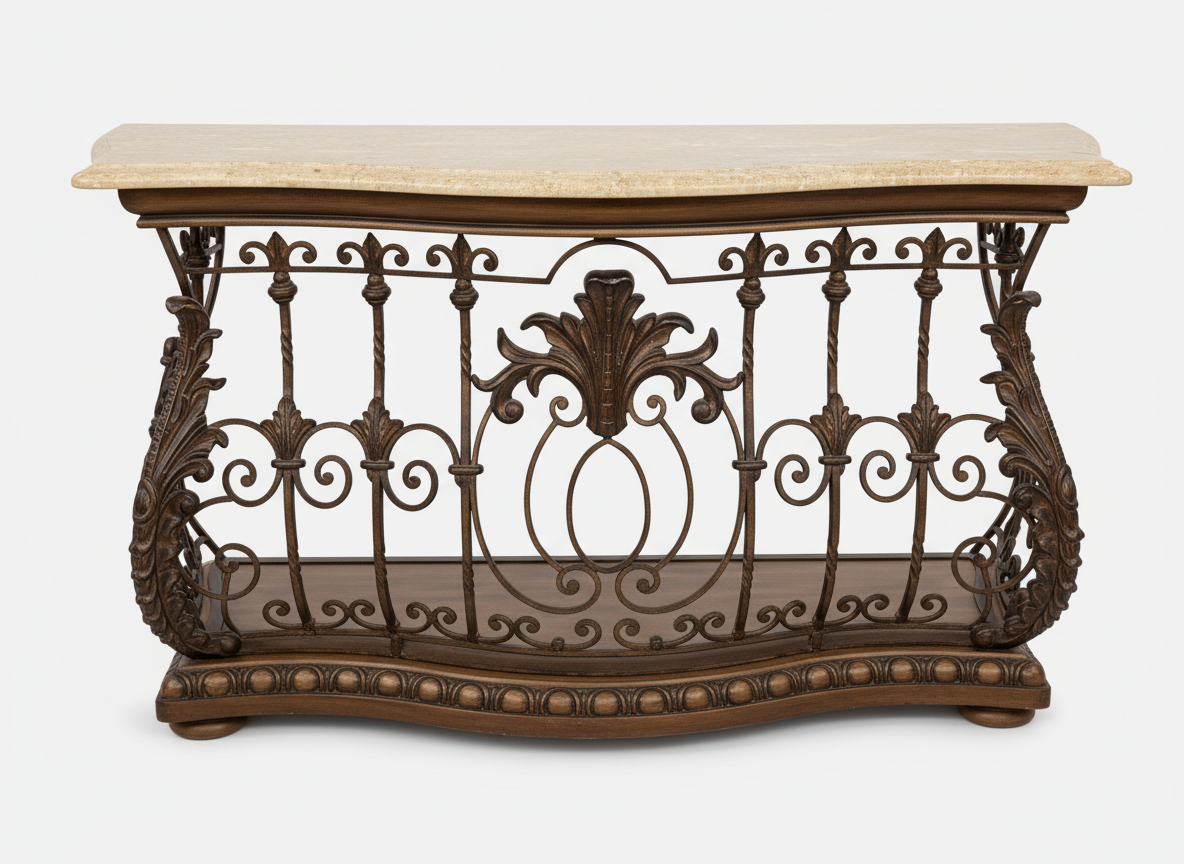 Pulaski Furniture Bombe Console and Mirror