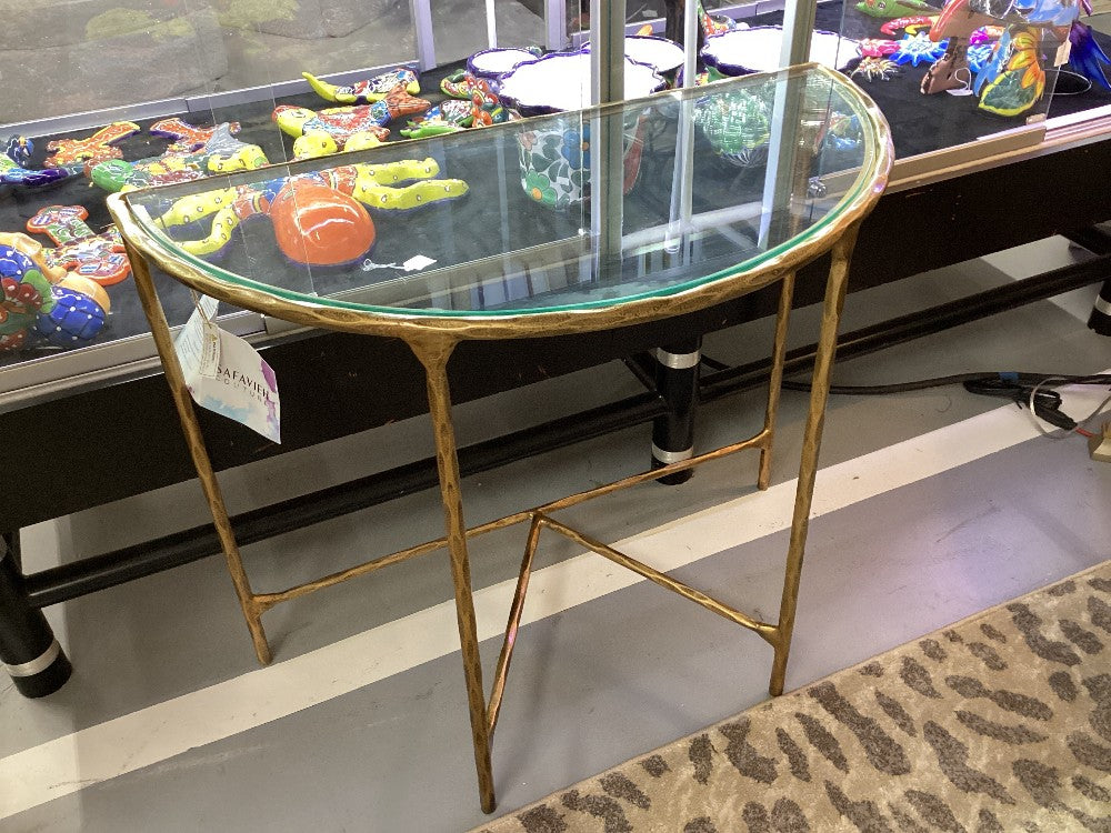 Safavieh gold half moon table|3867