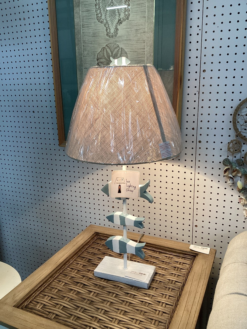 Blue & White Fish lamp|4197