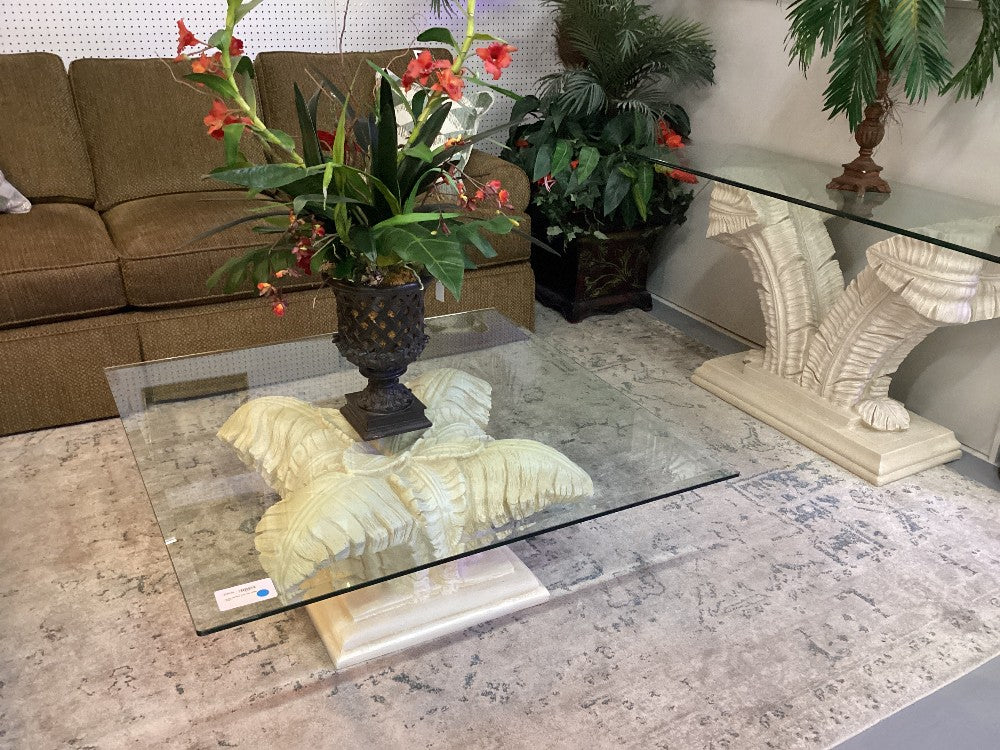 Glass top Palm tree base Coffee Table|4270