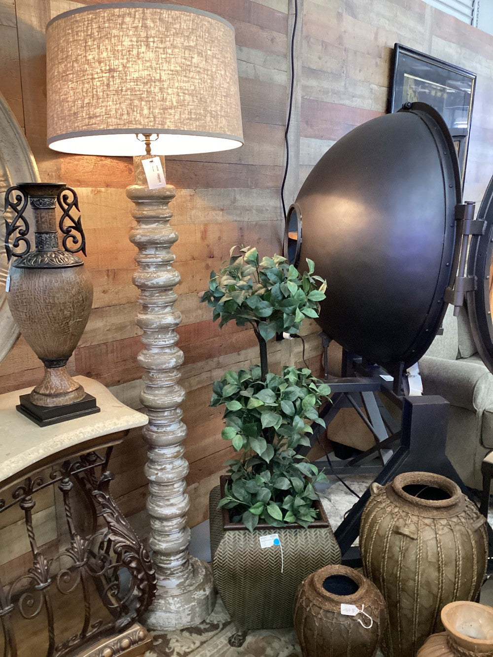 Metal Green/Brown Pot|4302
