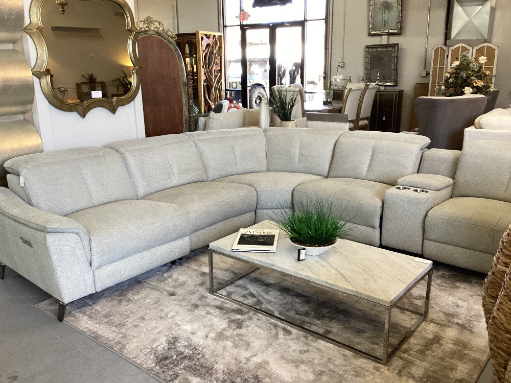 Fabric sectional 3 electric reclining and cup holders|4535