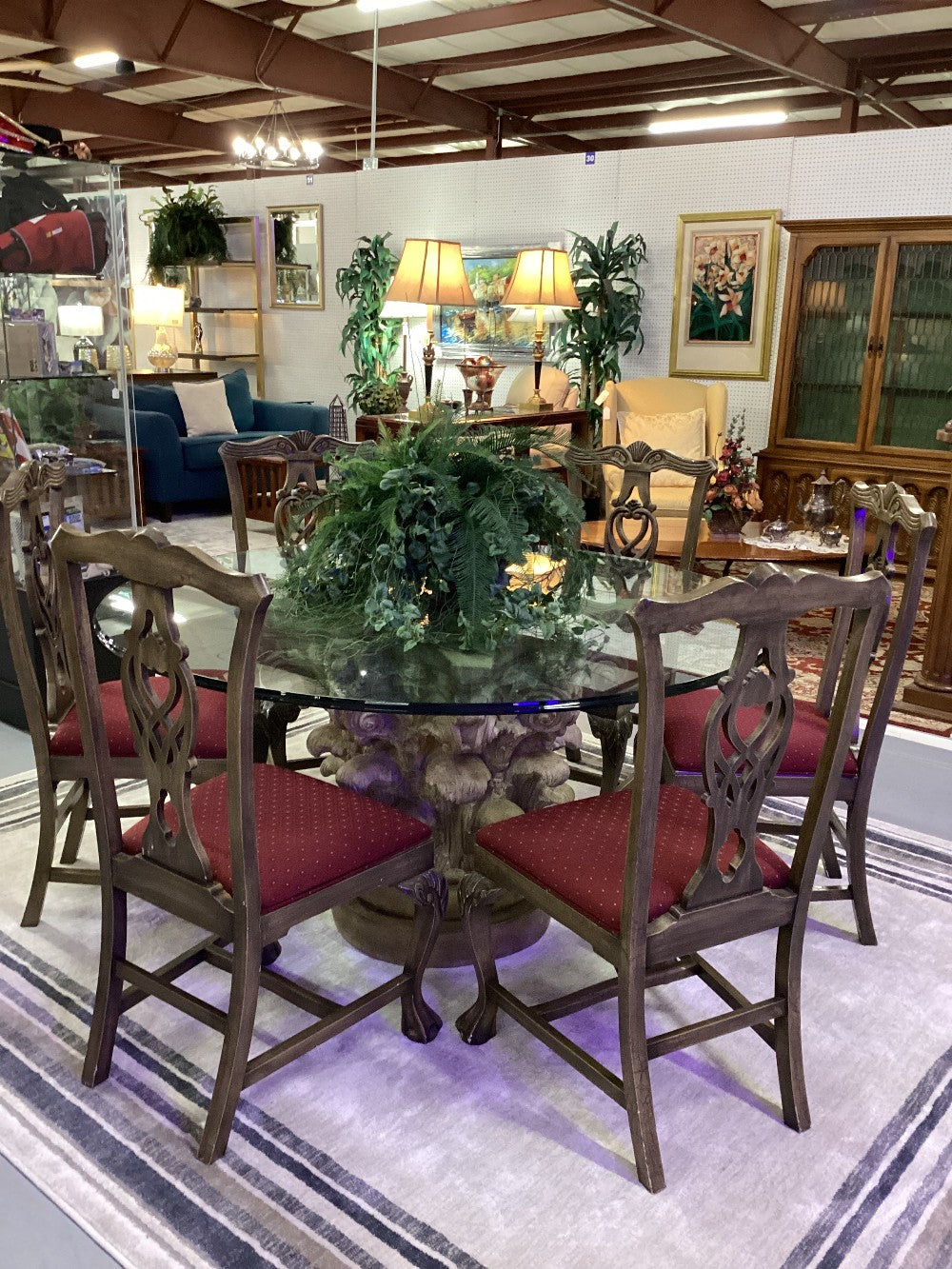 Glass top Dining Table w/ 6|4715