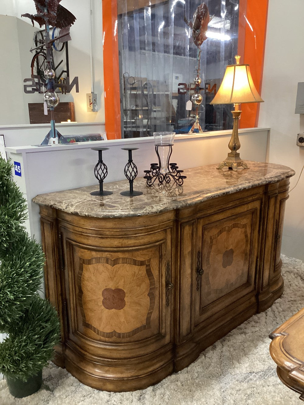 Thomasville sideboard with stone top|4732