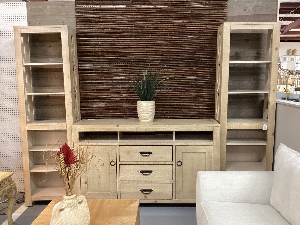 Cream wooden console|4761