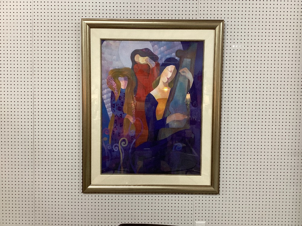 Lady with harp artwork|4763