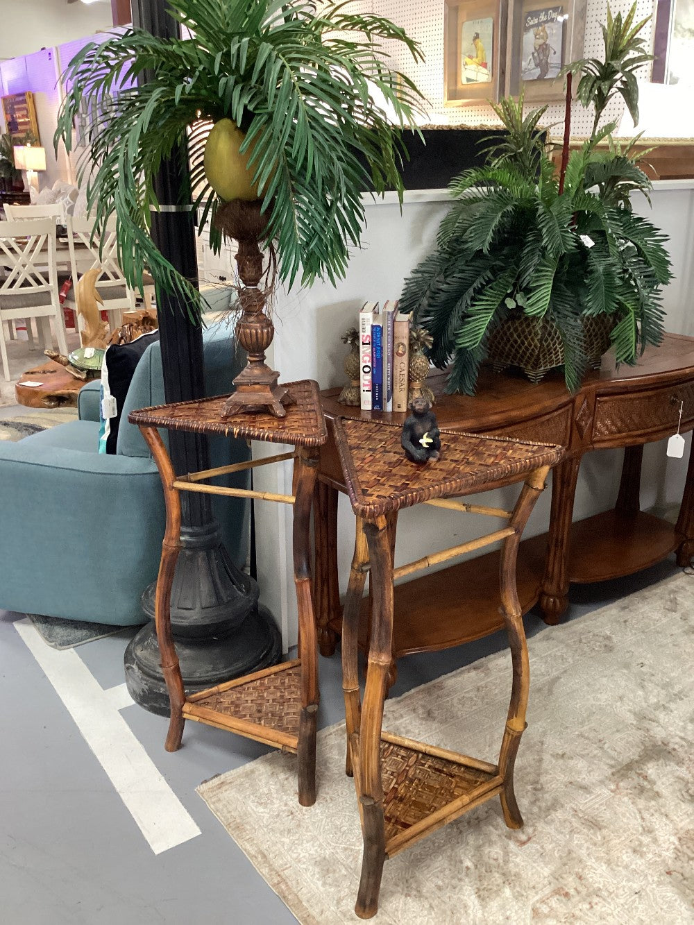 MCM Burt rattan plant stand|4775