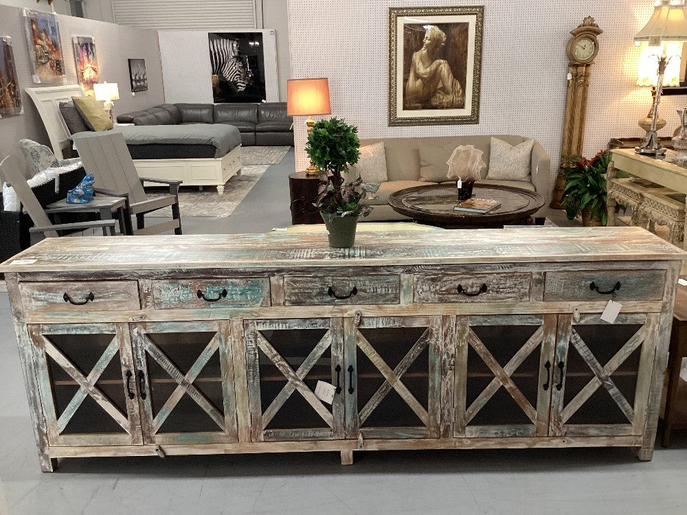 Distressed Multi Color 105 inch Console|5102
