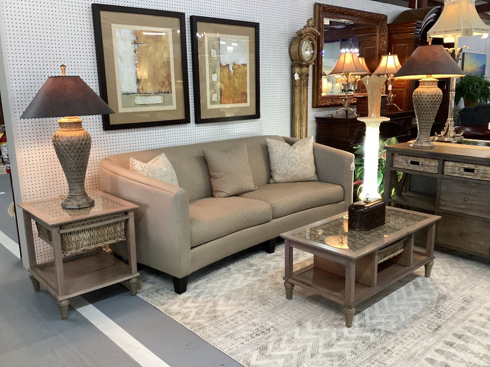 Wood and Ratan end table|5152