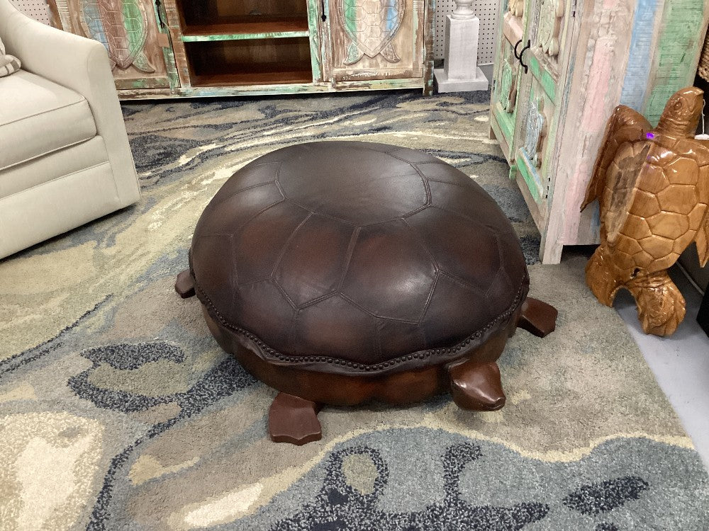 Leather Turtle Ottoman|5218