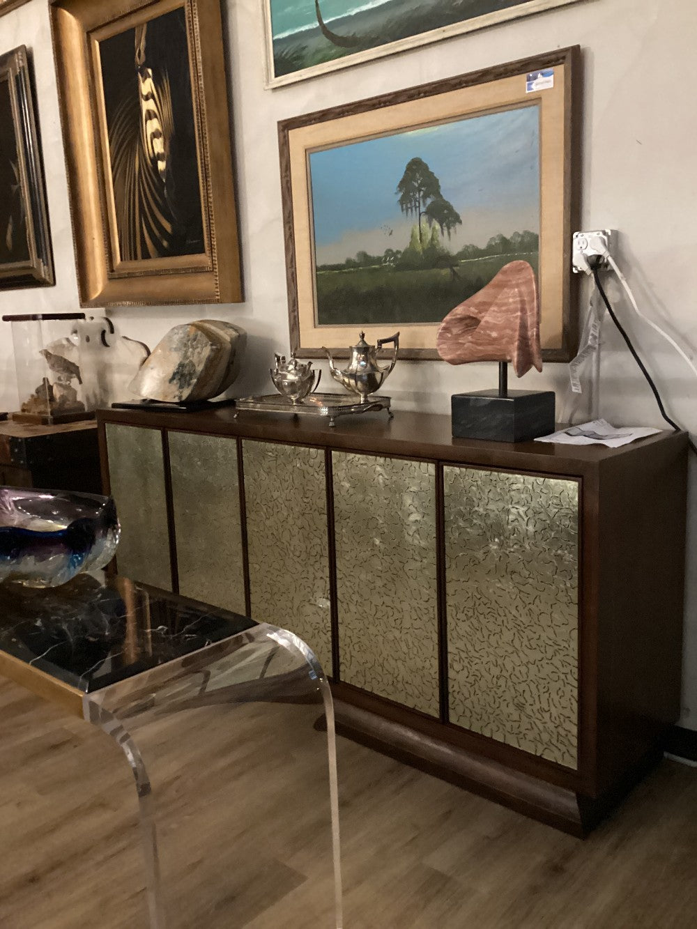 Hooker Melange Lloyds leopard entertainment credenza|5275