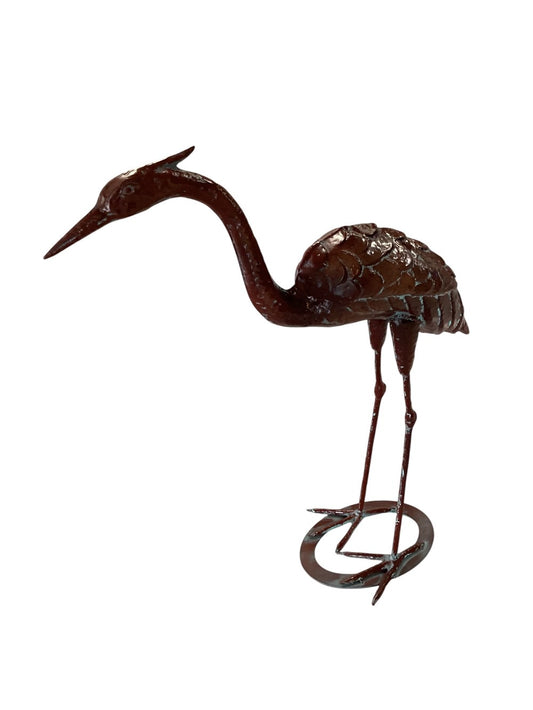 Pair of Metal cranes copper patina finish|3015