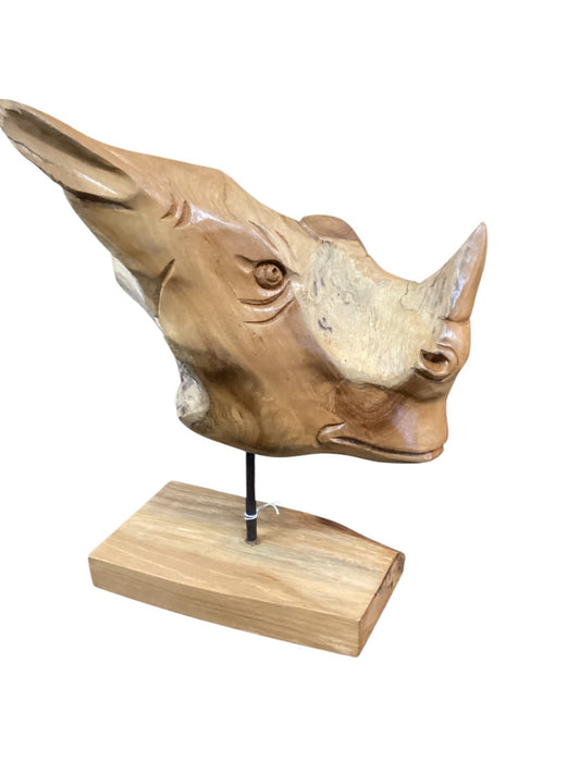 Teak Rhino head|2759