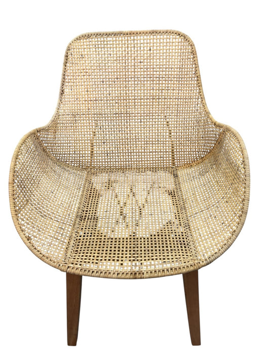 Pair Woven Natural Rattan Chairs|3055