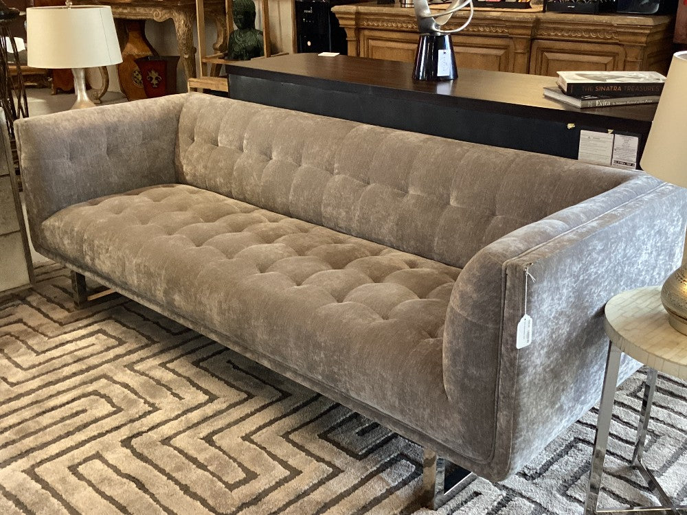 Gray Velvet Modern Sofa|3104