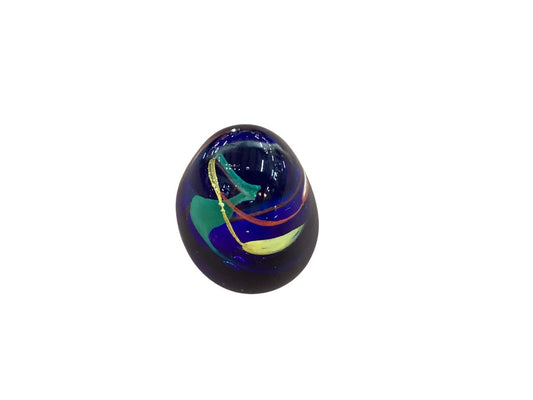 Paperweight w/ dark blue & colored swirl|2970