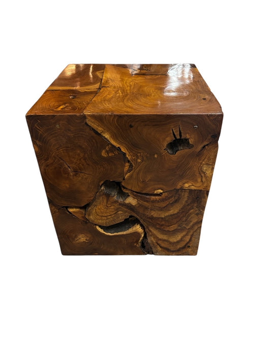 Teak Cube Side Table|3045