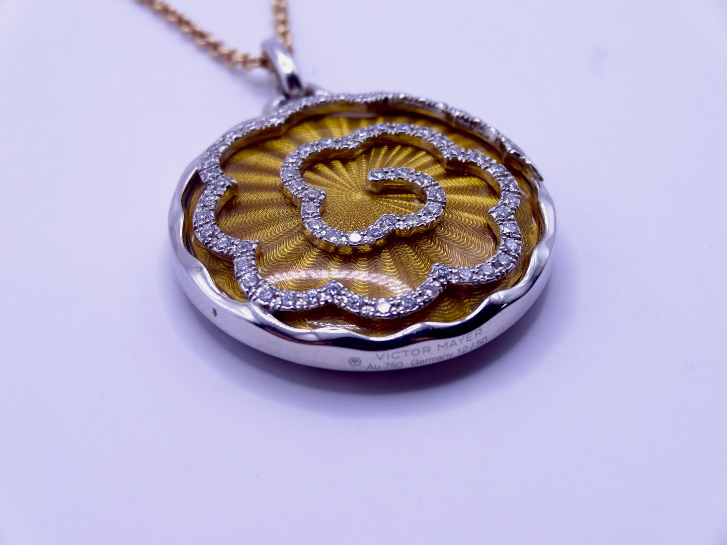 Victor Mayer Round Artemis Pendant - 18k White & Yellow Gold