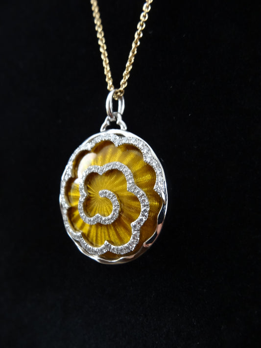 Victor Mayer Round Artemis Pendant - 18k White & Yellow Gold