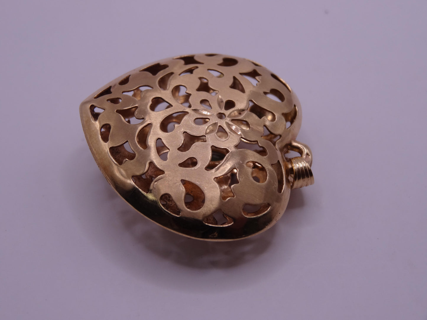 Puff Heart Diamond and Sapphire Pendant