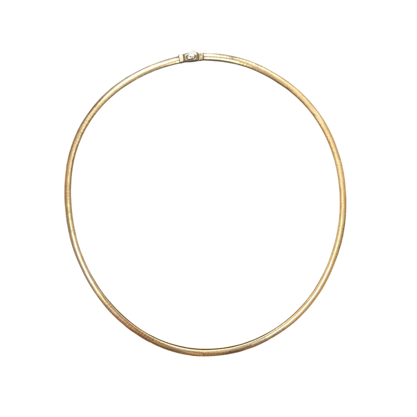 14k Two Tone Omega Necklace - Italian Made, Reversible, 22 in, 28 g
