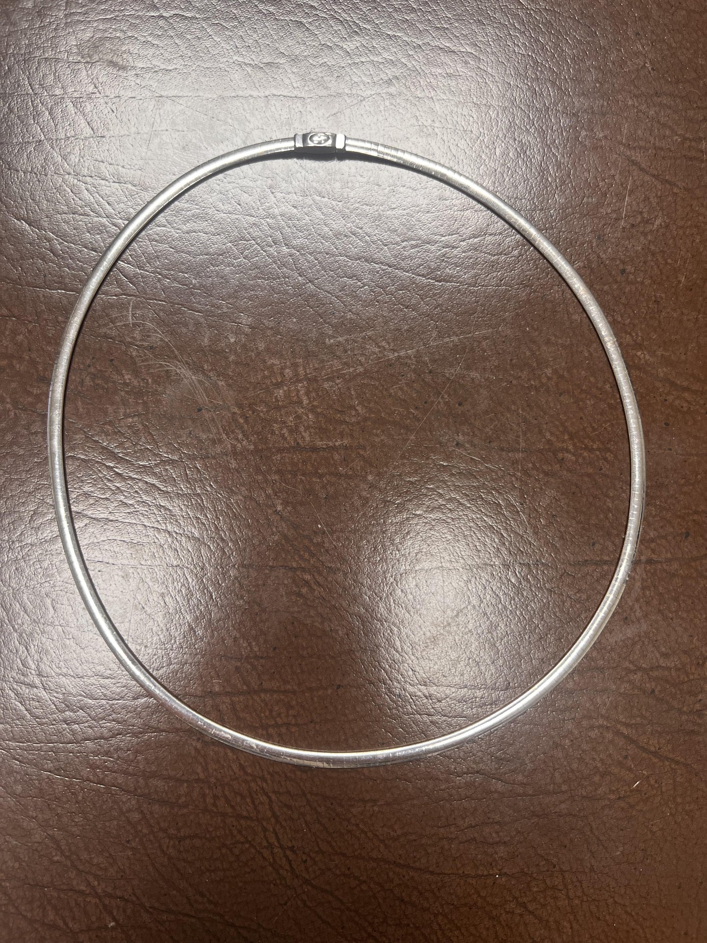 14k Two Tone Omega Necklace - Italian Made, Reversible, 22 in, 28 g