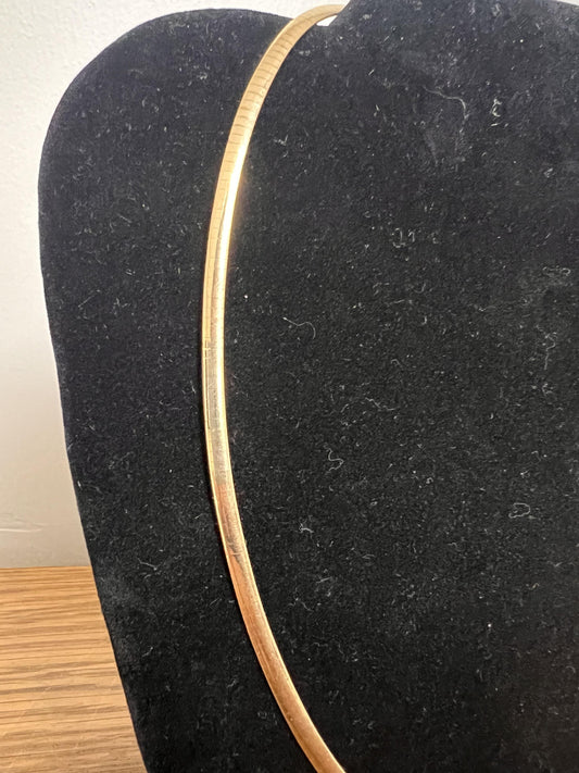 14k Two Tone Omega Necklace - Italian Made, Reversible, 22 in, 28 g