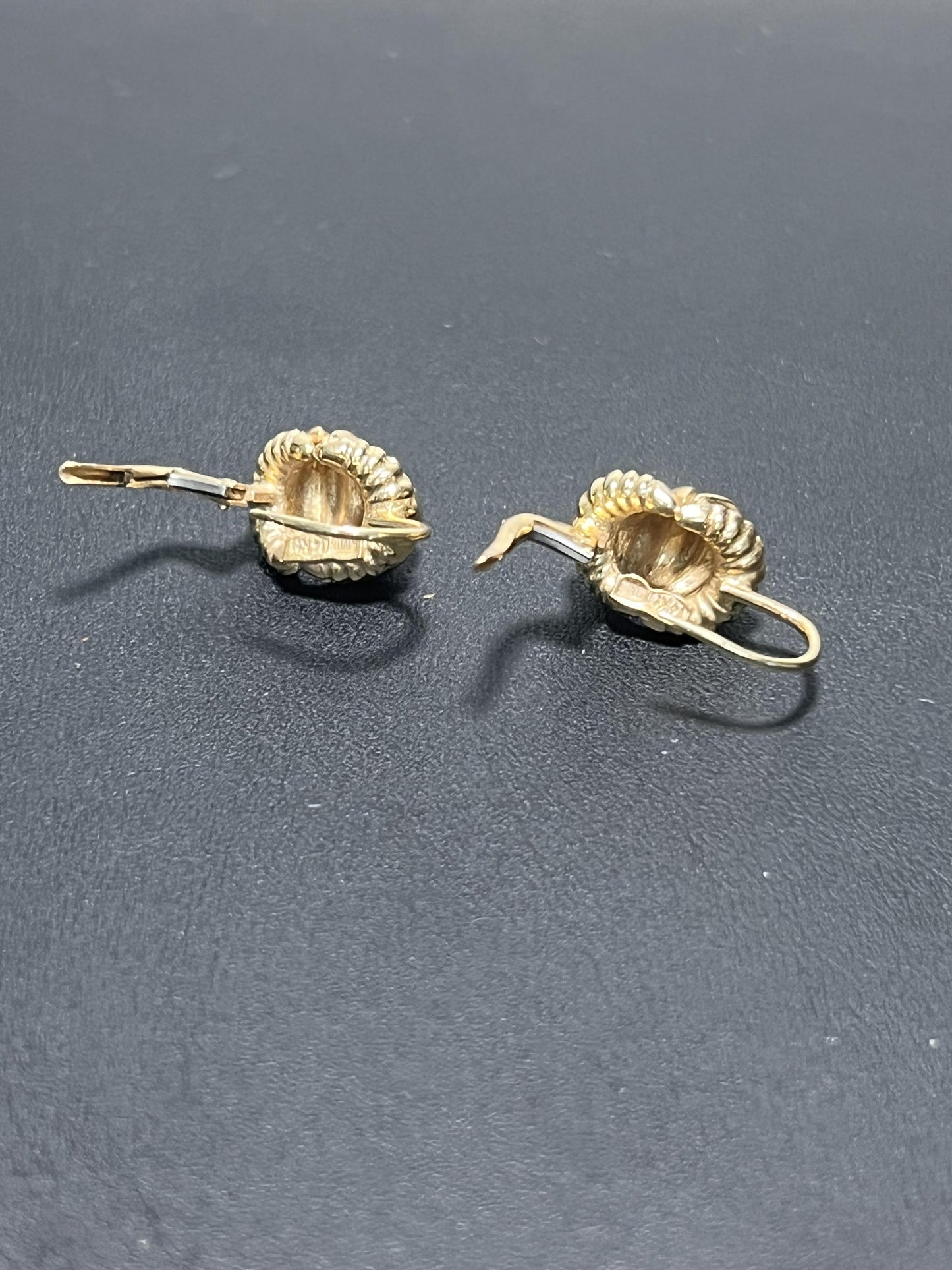 14k Gold Shell Earrings - Italian Made, Lever-Back Closure