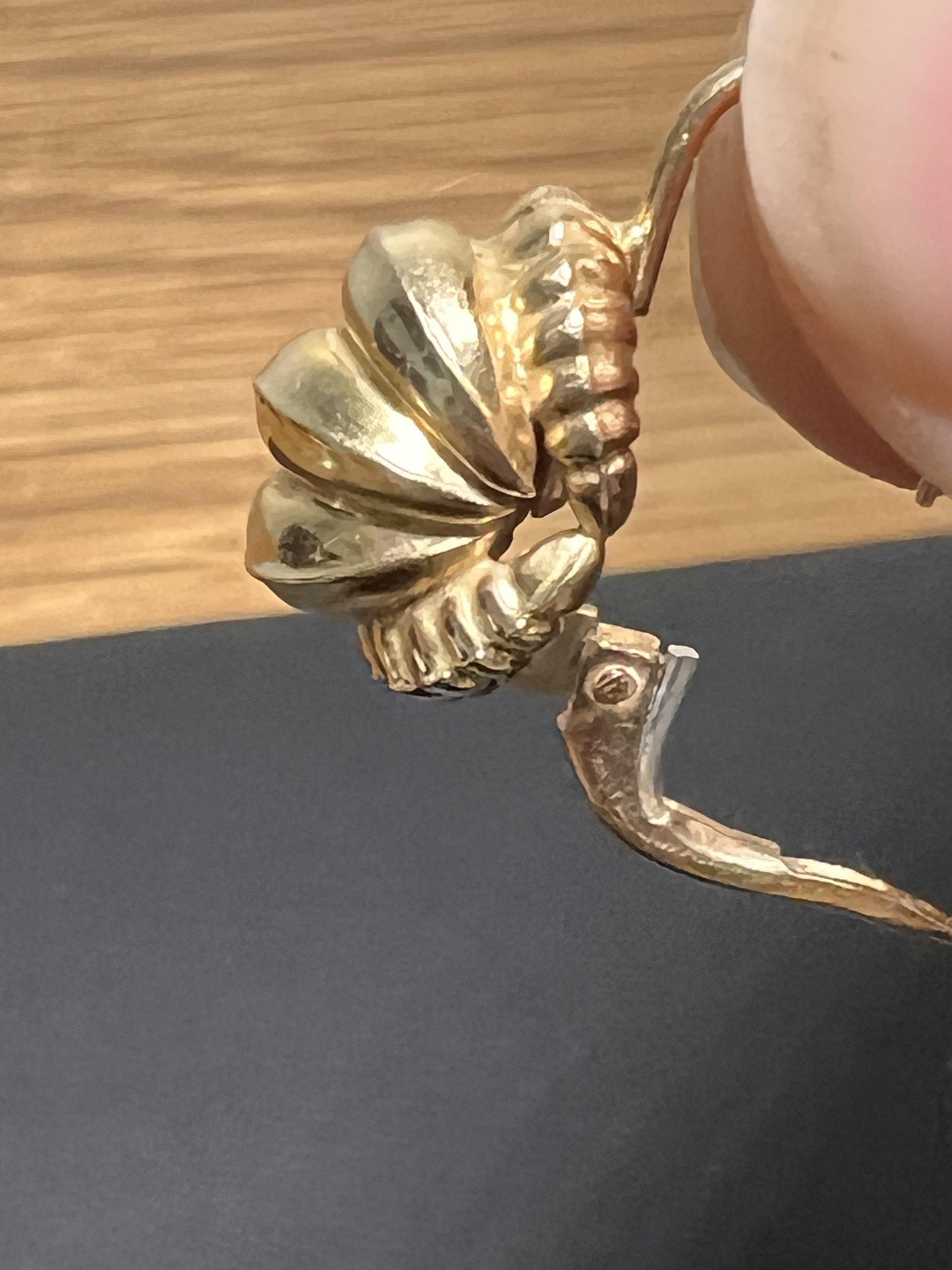 14k Gold Shell Earrings - Italian Made, Lever-Back Closure