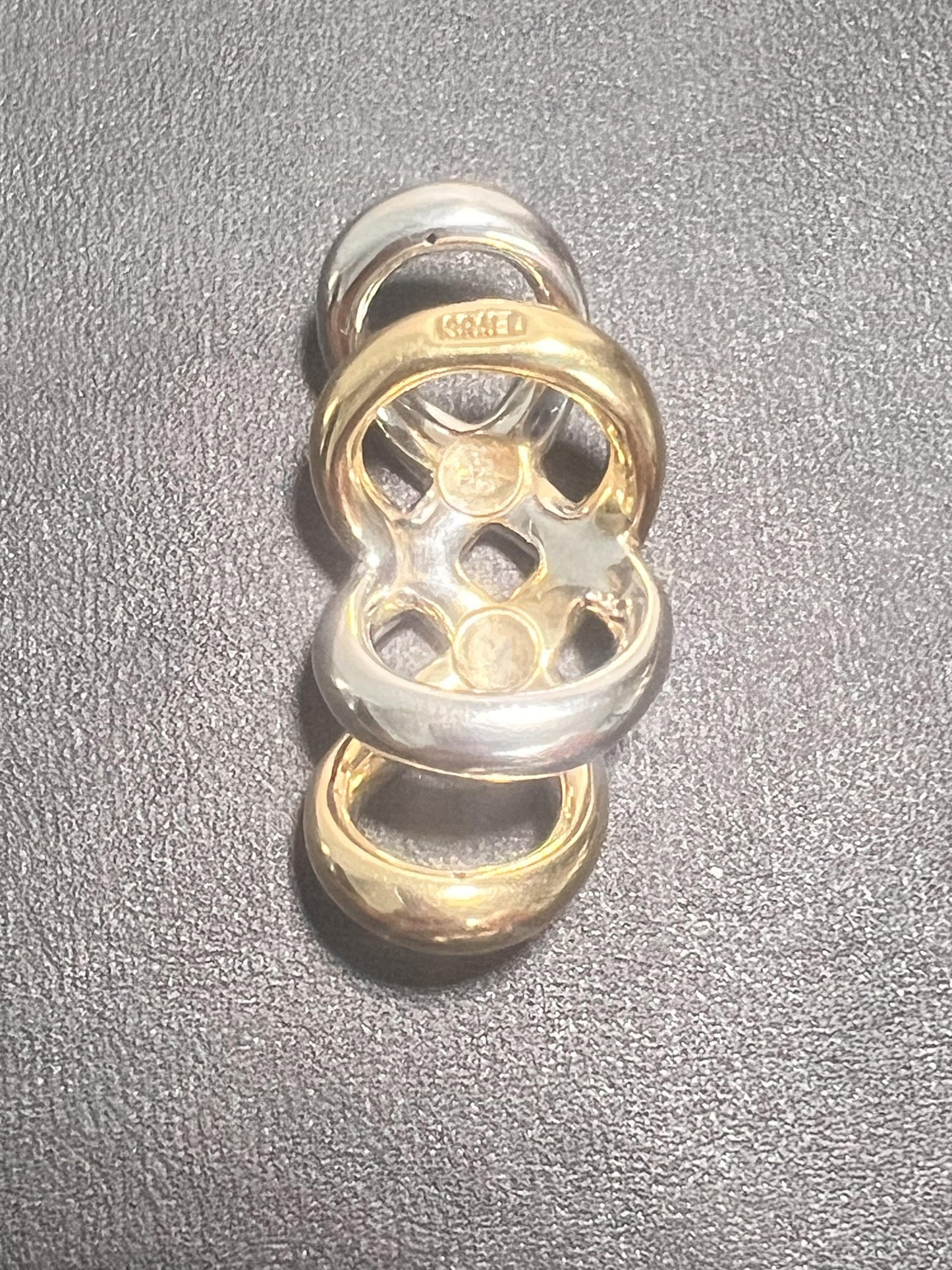 Vintage 14K Two-Tone Gold Twisted Love Knot Slide Pendant