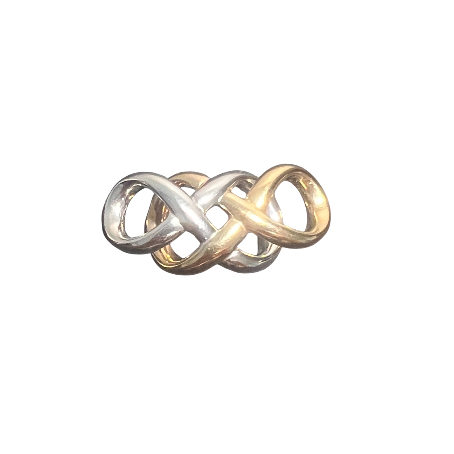 Vintage 14K Two-Tone Gold Twisted Love Knot Slide Pendant