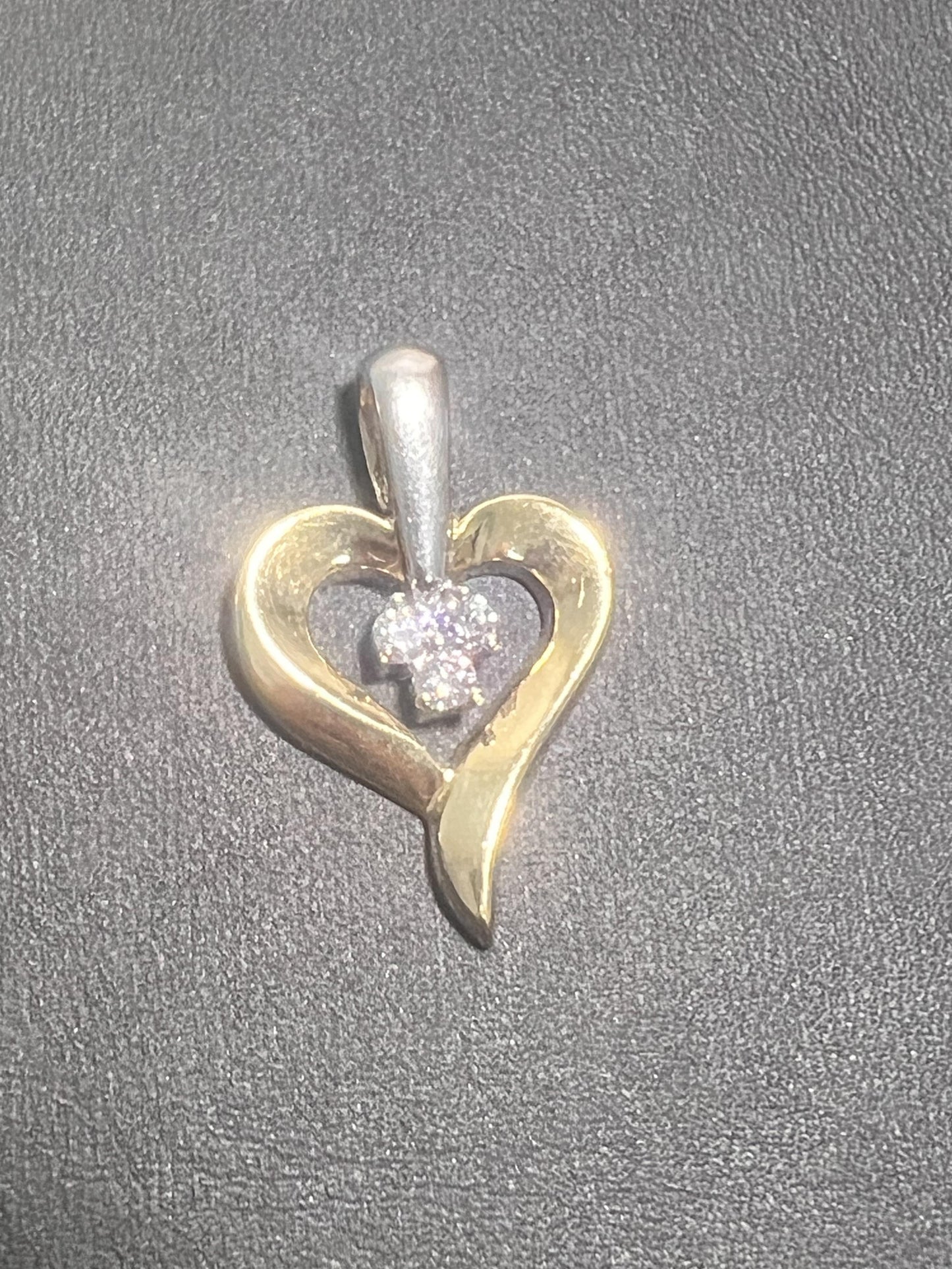 14k Gold Two Tone Heart Pendant