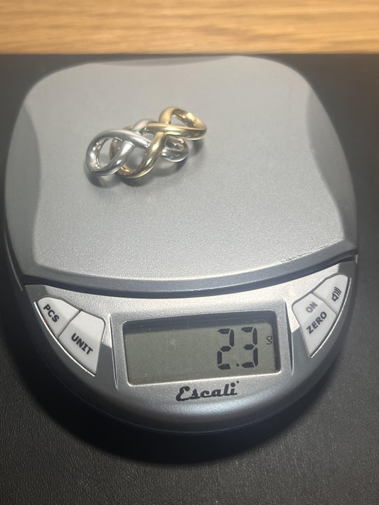 Vintage 14K Two-Tone Gold Twisted Love Knot Slide Pendant