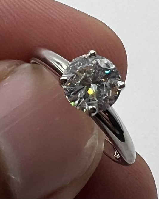 Diamond Solitaire Ring - 14kt White Gold