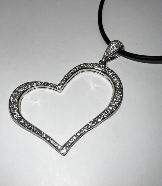Diamond Heart Pendant - 18kt white gold