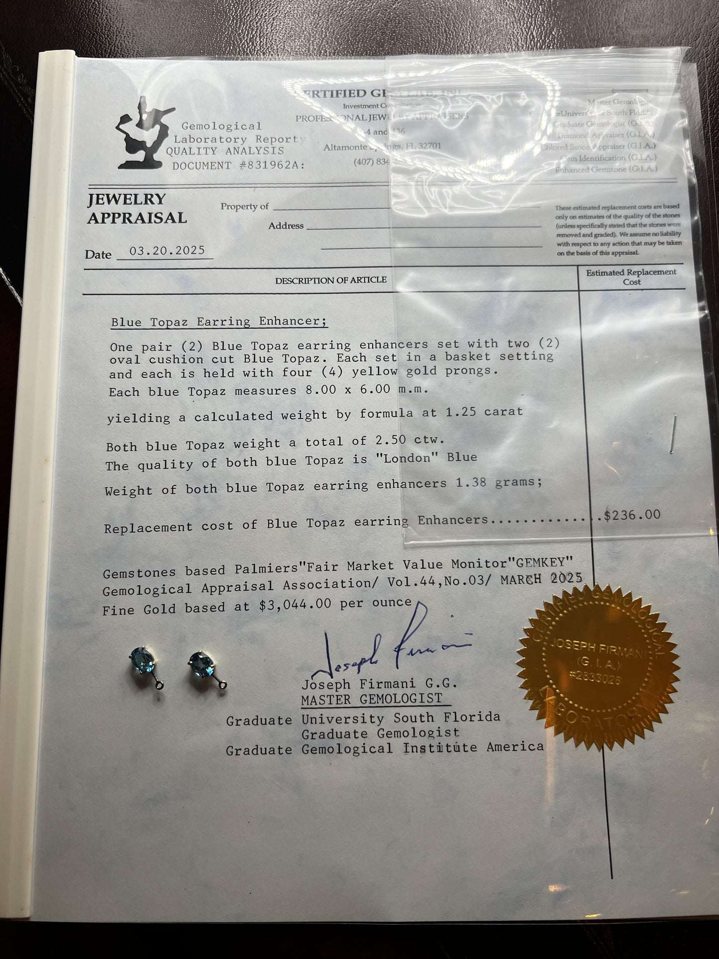 Blue Topaz Earring Enhancers